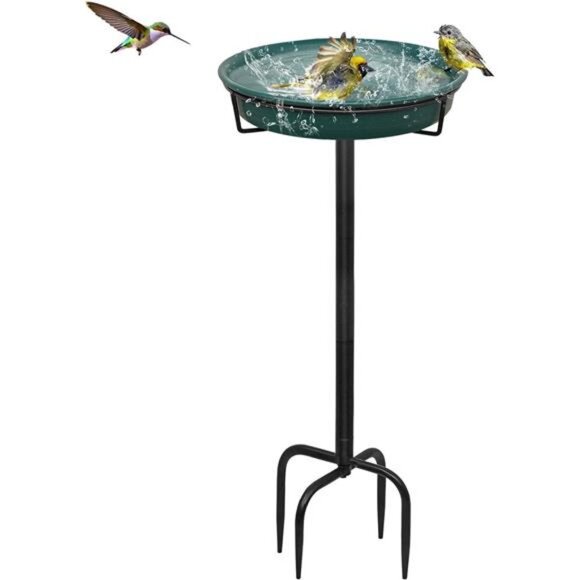 35.5In Freestanding Birdbaths Bowl Outdoor, Standing Garden Bird Bath - Picture 1 of 7